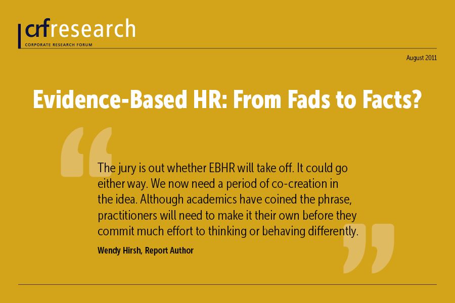 Evidence-Based HR: From Fads to Facts?
